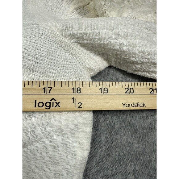 Soft Surroundings Blouse‎ Tunic Ivory Cotton Floral Embellished Embroidered NWOT - Picture 5 of 6